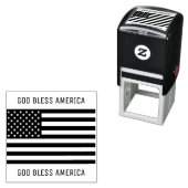 Het stempel 'God zegene Amerika' (In situ)