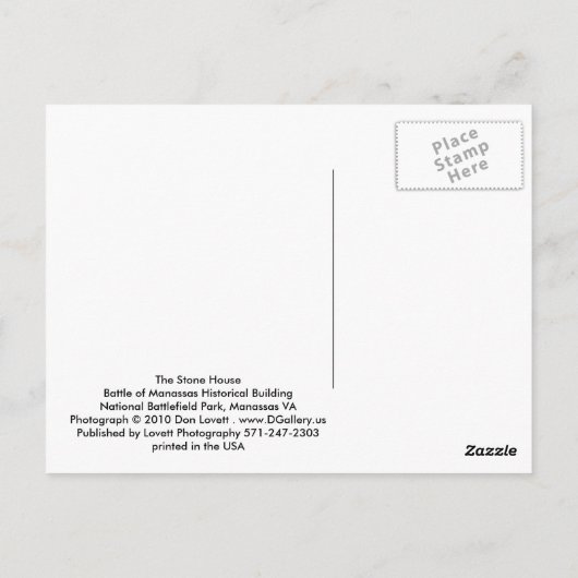 Het stenen huis briefkaart (Achterkant)