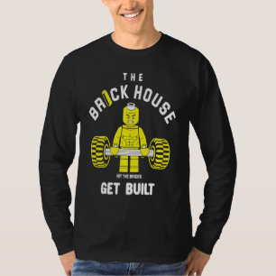 Het stenen huis sloeg de stenen en werd gebouwd t-shirt