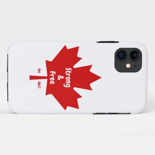 Het "Sterke en Vrije" Maple Leaf T-shirt Case-Mate iPhone Case (Achterkant (horizontaal))