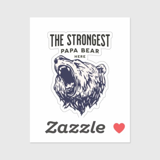 Het sterkste papa Beer hier, Vaderdag cadeau Sticker (Vel)