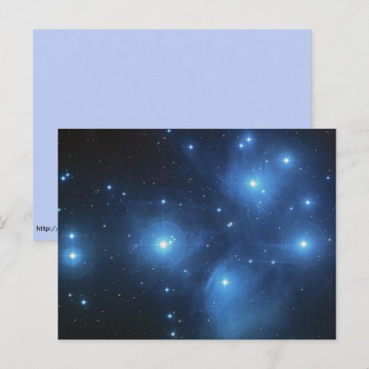 Het sterrencluster van Pleiades, o.a. de 7 zussen Briefkaart (Voorkant / Achterkant)