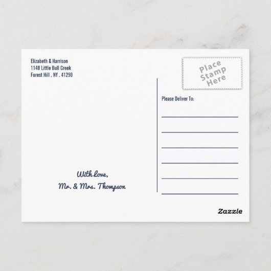 Het Sterrennacht bruiloft Collectie - Dank u Briefkaart (Achterkant)