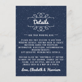 Het Sterrennacht bruiloft Collectie - Detail Informatiekaartje