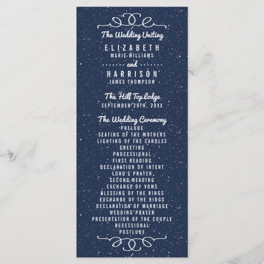 Het Sterrennacht Wedding Collectie - Programma Programmakaart (Voorkant)