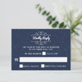 Het Sterrennacht Wedding Collectie RSVP Kaartje (Staand voorkant)