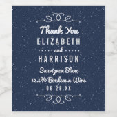 Het Sterrennacht Wedding Collectie Wijn Etiket (Enkel label)