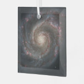 Het sterrenstelsel Whirlpool M51 & begeleider in d Glas Ornament (Voorkant links)