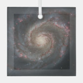 Het sterrenstelsel Whirlpool M51 & begeleider in d Glas Ornament (Voorkant)
