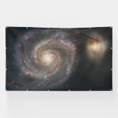 Het sterrenstelsel Whirlpool M51 & begeleider in d Spandoek (Horizontaal)