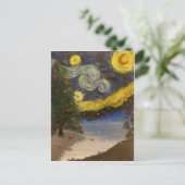 Het sterrige Briefkaart van de Kerstnacht (Staand voorkant)