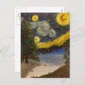 Het sterrige Briefkaart van de Kerstnacht (Voorkant / Achterkant)