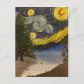 Het sterrige Briefkaart van de Kerstnacht (Voorkant)