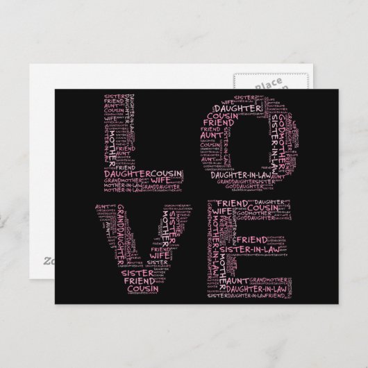 Het steunen van Bewaarde Eigen (Roze Tekst) Briefkaart (Voorkant / Achterkant)