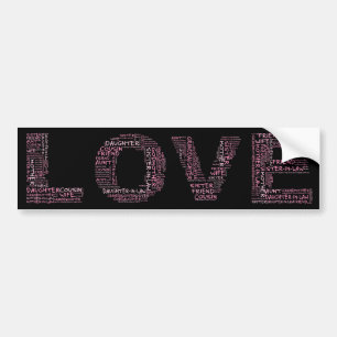 Het steunen van Bewaarde (Roze Tekst) Bumpersticker