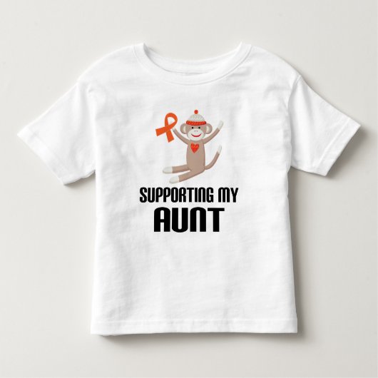 Het steunen van mijn tante Oranje Awareness Ribbon Kinder Shirts (Voorkant)