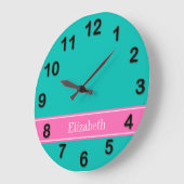 Het stevige Blauwgroen, Hete Roze #2 Monogram van Grote Klok (Hoek)