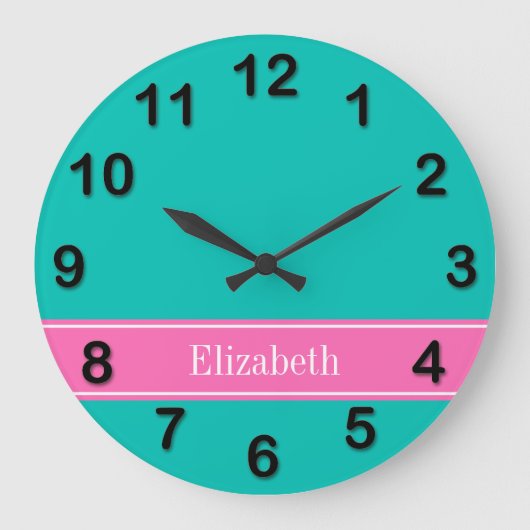 Het stevige Blauwgroen, Hete Roze #2 Monogram van Grote Klok (Voorkant)