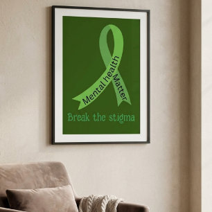 Het stigma doorbreken, bewustzijn van geestelijke poster