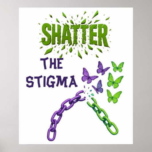 Het stigma doorbreken - geestelijke gezondheid poster (Voorkant)