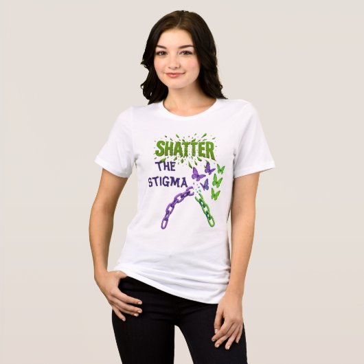 Het stigma doorbreken - geestelijke gezondheid Tri-Blend shirt (Voorkant volledig)