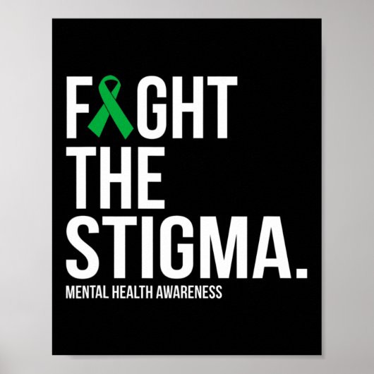 Het stigma groene lint mentale gezondheid poster (Voorkant)