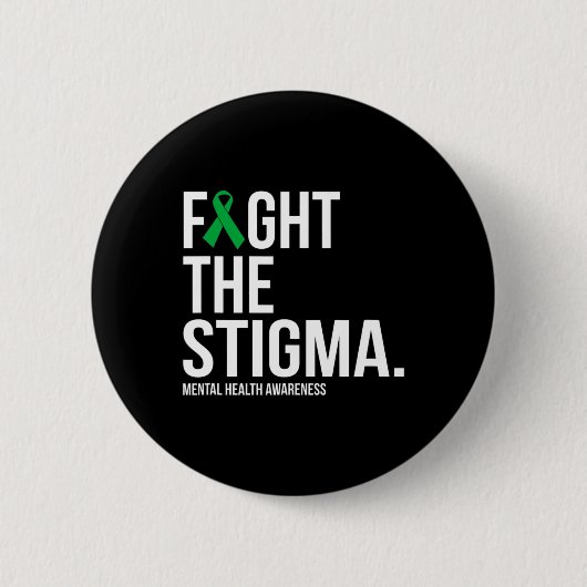 Het stigma groene lint mentale gezondheid ronde button 5,7 cm (Voorkant)