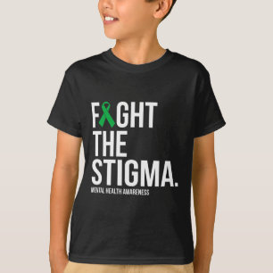 Het stigma groene lint mentale gezondheid t-shirt