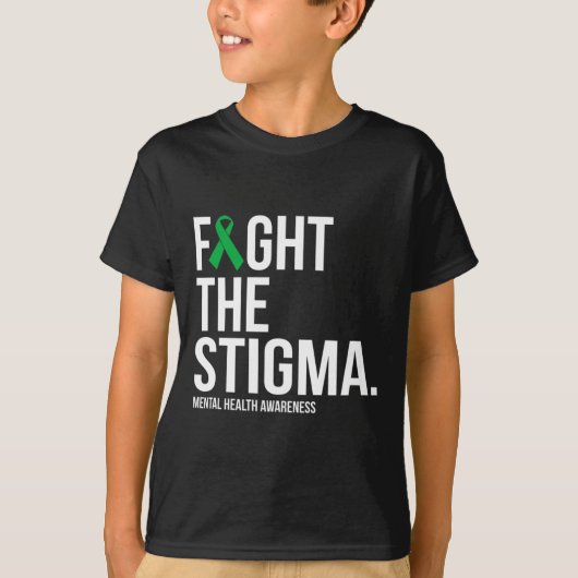 Het stigma groene lint mentale gezondheid t-shirt (Voorkant)