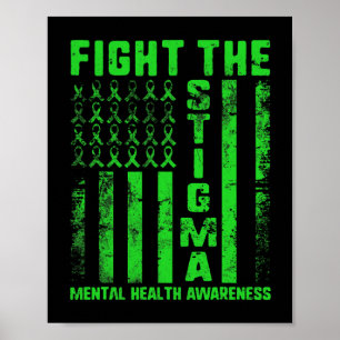 Het stigma Mental Health Awareness Depressie Anxi Poster