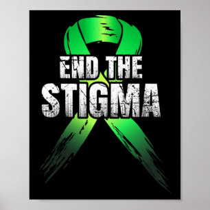 Het stigma - Mental Health Awareness Groen Lint Poster