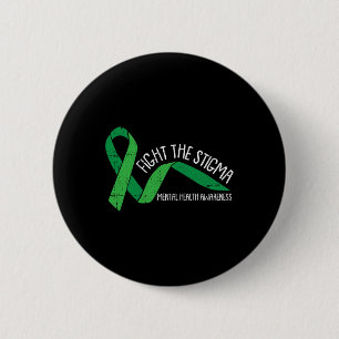 Het Stigma Mental Health Awareness Groen Lint Ronde Button 5,7 Cm