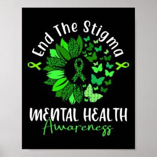 Het stigma Mental Health Awareness Lint Butterfly Poster