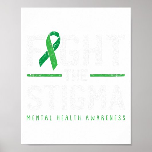 Het Stigma Mentale Gezondheid Bewustzijn Groene Li Poster (Voorkant)