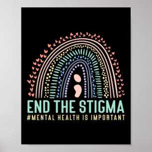 Het stigma mentale gezondheid is belangrijk regenb poster
