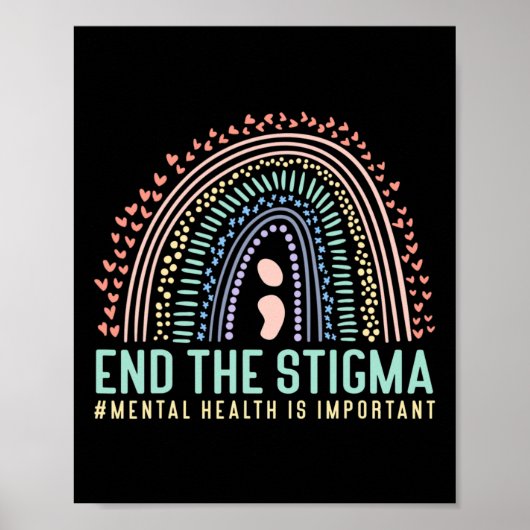 Het stigma mentale gezondheid is belangrijk regenb poster (Voorkant)