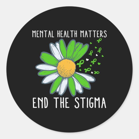 Het stigma mentale gezondheidsbewustzijn 1 ronde sticker (Voorkant)