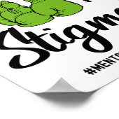 Het stigma mentale gezondheidsbewustzijn kan groen poster (Hoek)