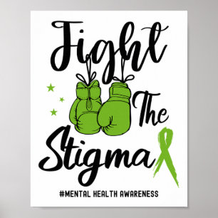 Het stigma mentale gezondheidsbewustzijn kan groen poster