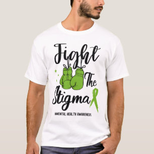 Het stigma mentale gezondheidsbewustzijn kan groen t-shirt