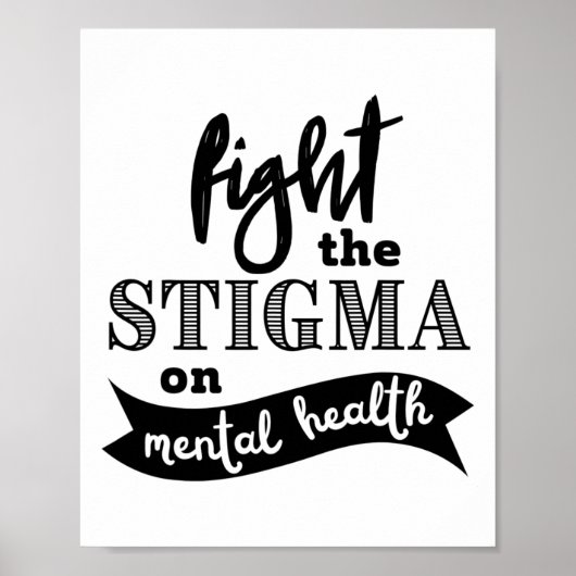 Het stigma mentale gezondheidsbewustzijn mentale p poster (Voorkant)