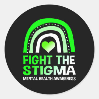 Het stigma mentale gezondheidsbewustzijn ondersteu ronde sticker