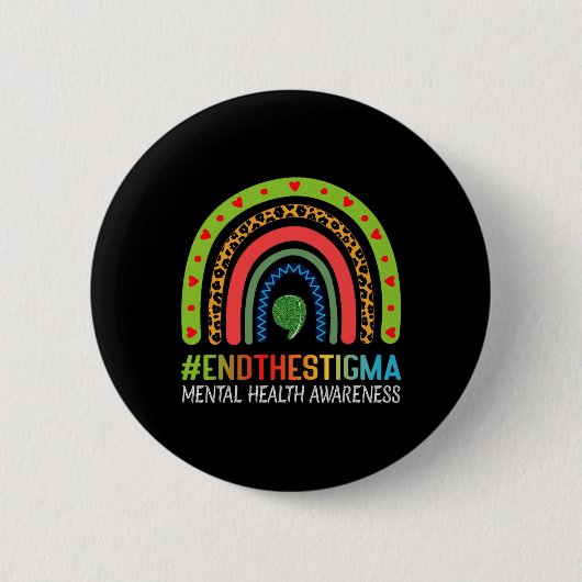 Het stigma mentale gezondheidsbewustzijn ronde button 5,7 cm (Voorkant)