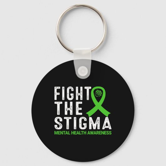 Het stigma mentale gezondheidsbewustzijn sleutelhanger (Voorkant)