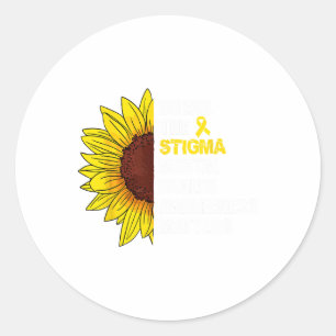 Het stigma mentale gezondheidsbewustzijnsproblemen ronde sticker