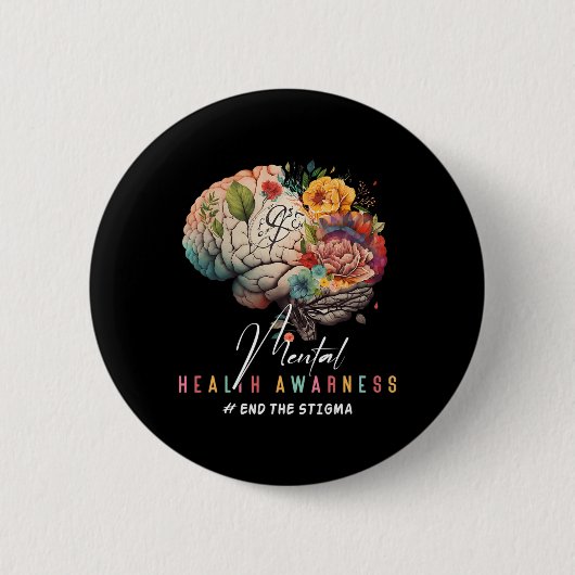 Het stigma psychische gezondheidsproblemen mentaal ronde button 5,7 cm (Voorkant)