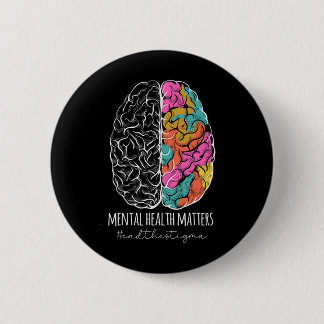Het stigma psychische gezondheidsproblemen mentaal ronde button 5,7 cm