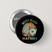 Het stigma psychische gezondheidsproblemen mentaal ronde button 5,7 cm (Voorkant /achterkant)