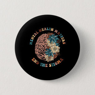 Het stigma psychische gezondheidsproblemen mentaal ronde button 5,7 cm