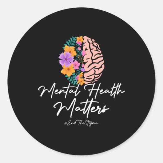 Het stigma psychische gezondheidsproblemen mentaal ronde sticker (Voorkant)